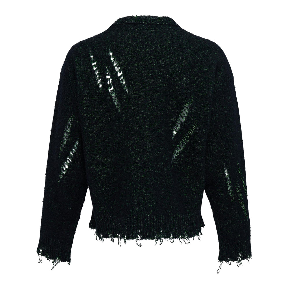 Club21 - doublet - Skelton Scratch Knit Pullover - KNIT TOPS - Black