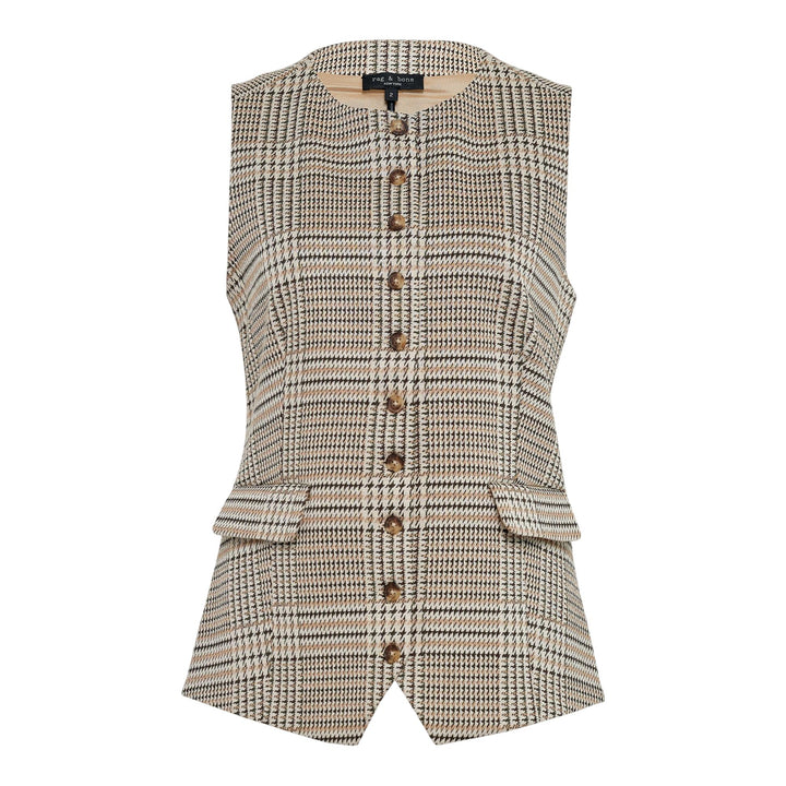 Club21 - rag & bone - Irina Ponte Long Vest - VESTS - Checks