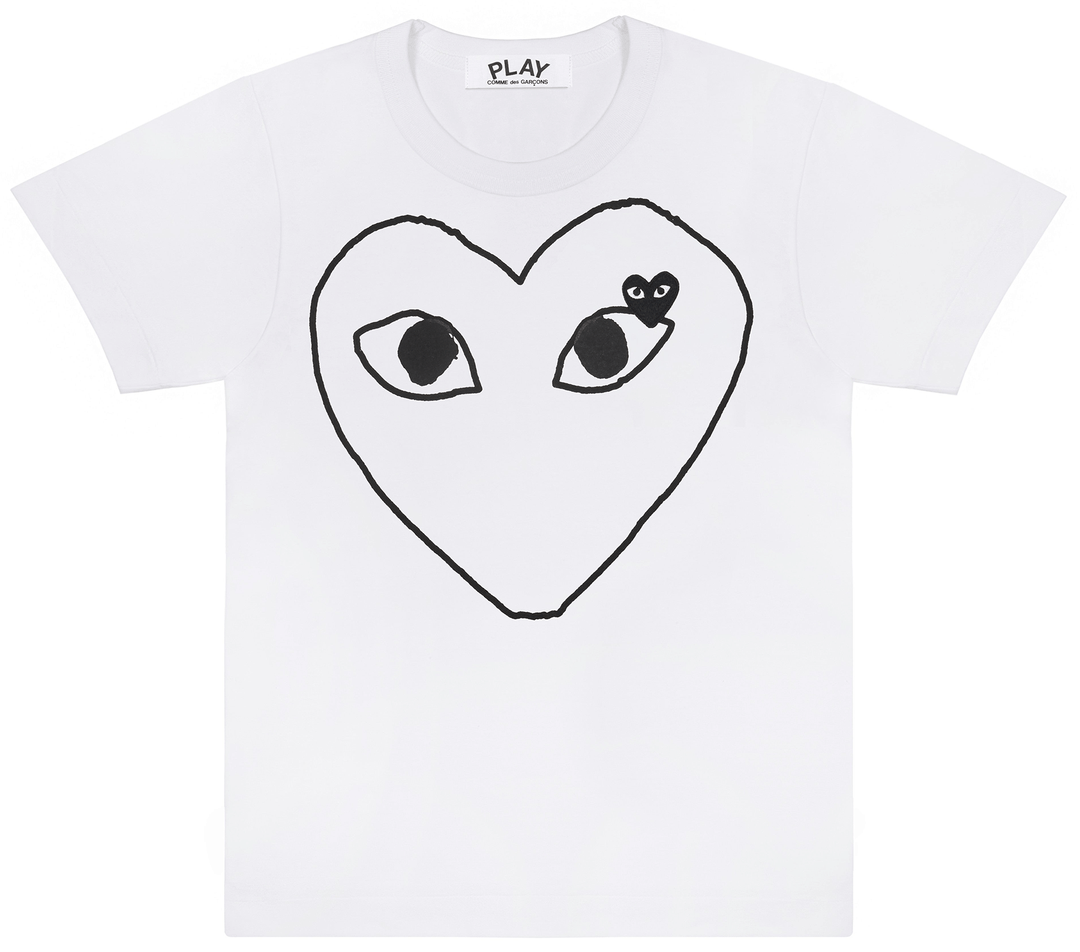 COMME des GARCONS PLAY Black Outline Tee Women White 1