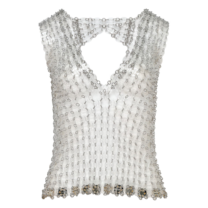 V-Neck Transparent Chain Top