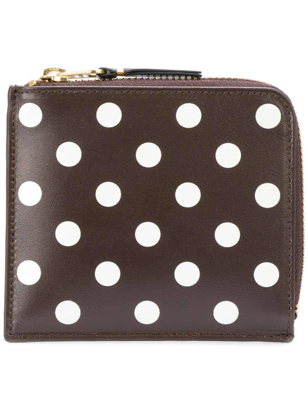 Dots Printed L-Shape Zip Wallet