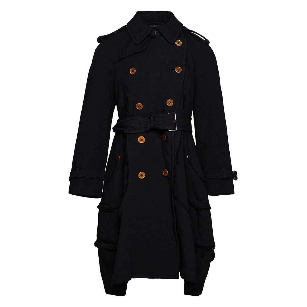 Pllong  Coat With Brown Buttons