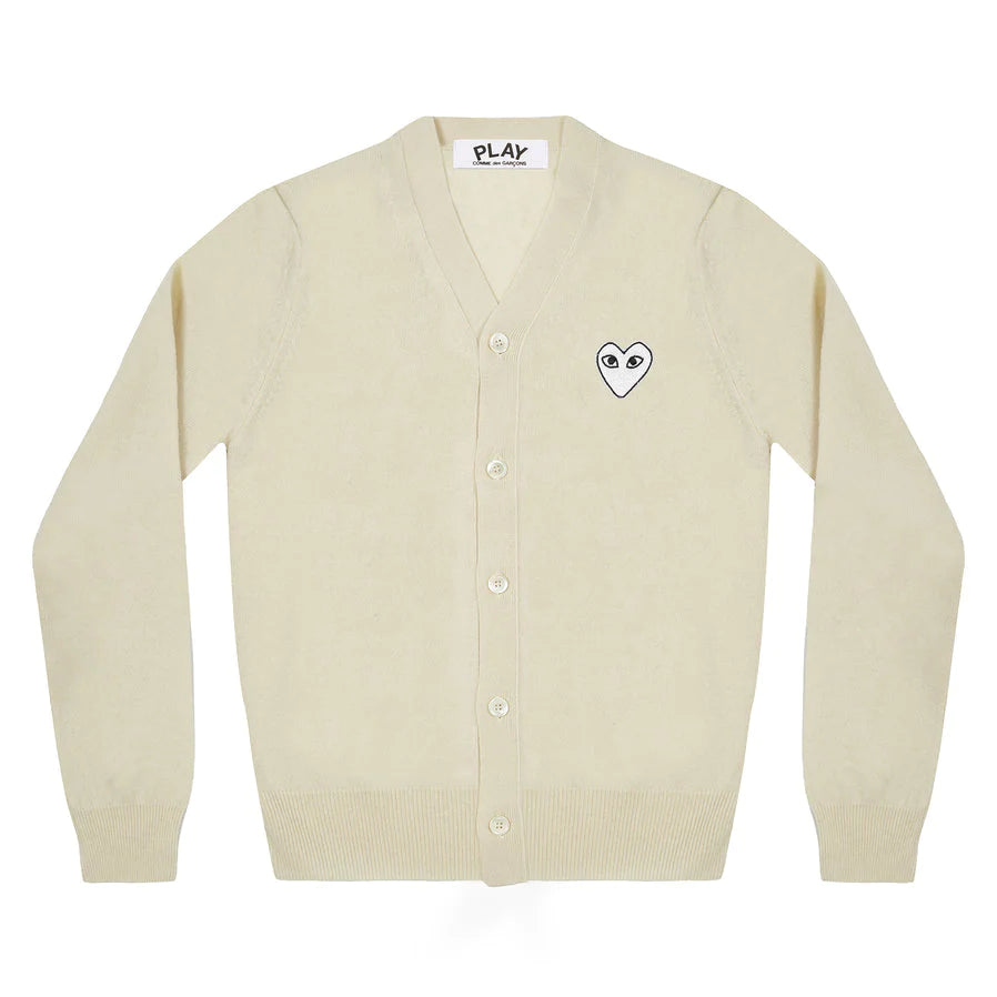 White Emblem Cardigan Men