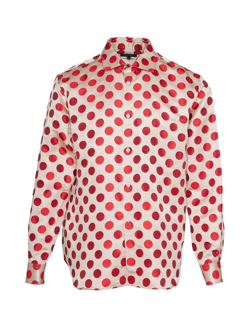 Silk Satin Polka Dots Pattern Shirt