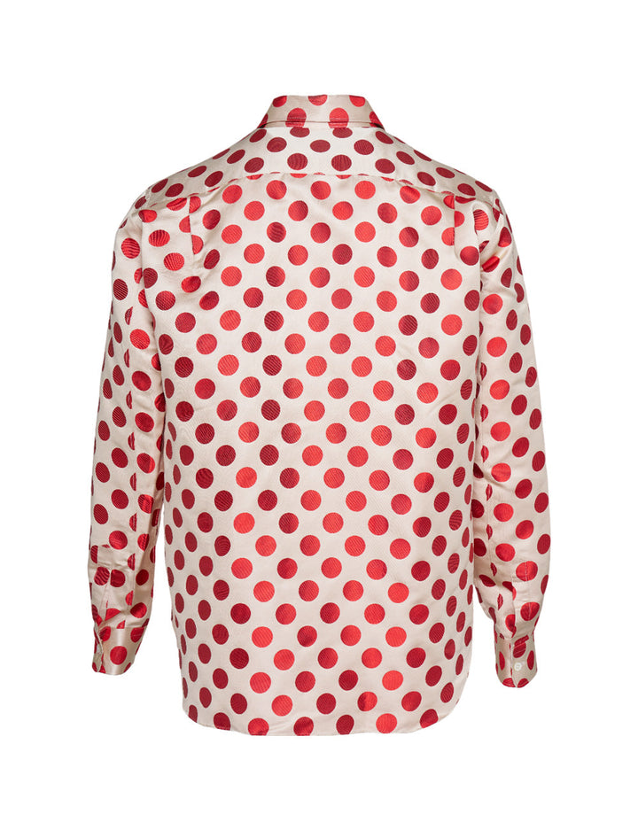 Silk Satin Polka Dots Pattern Shirt