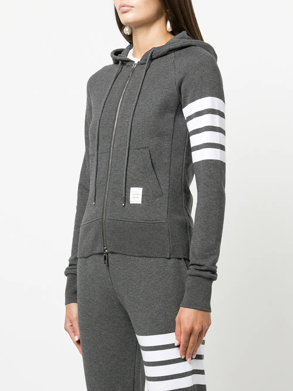 Zip Hoodie With Engineered 4 Bar