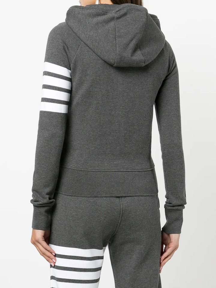 Zip Hoodie With Engineered 4 Bar