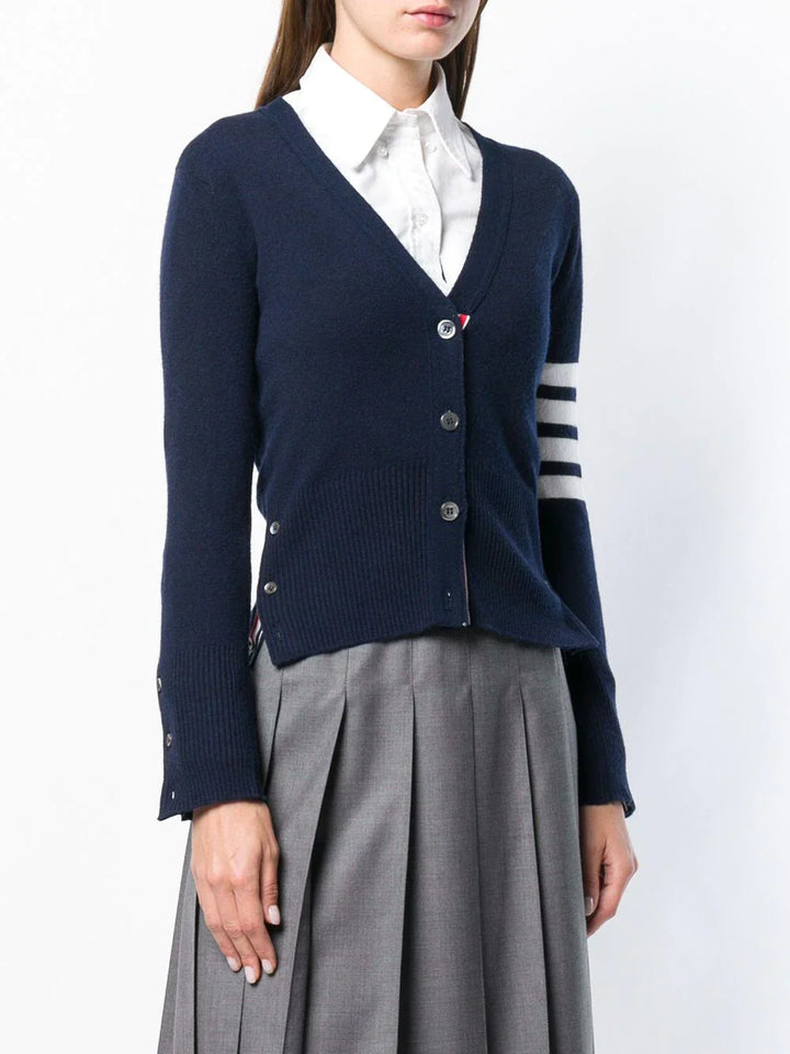 Classic Cashmere 4-Bar V-Neck Cardigan Women