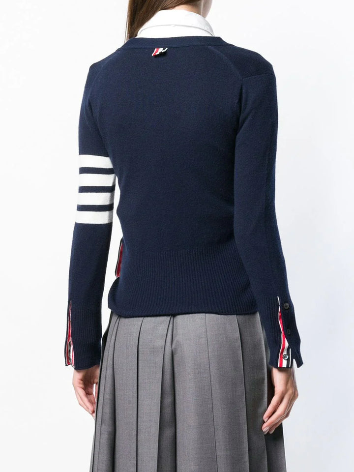 Classic Cashmere 4-Bar V-Neck Cardigan Women