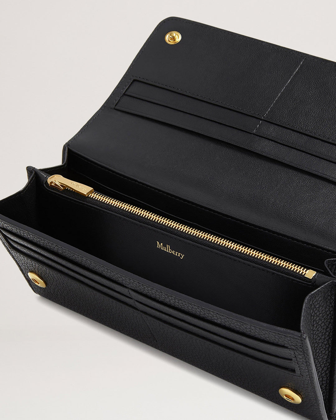 Continental Wallet Black Small Classic Grain