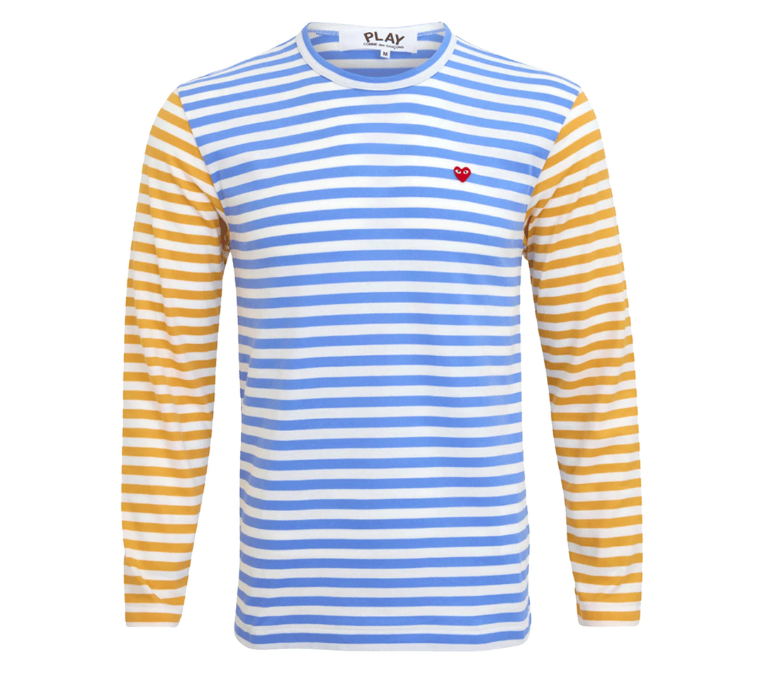 Small Red Heart Bi-Color Stripe Tee