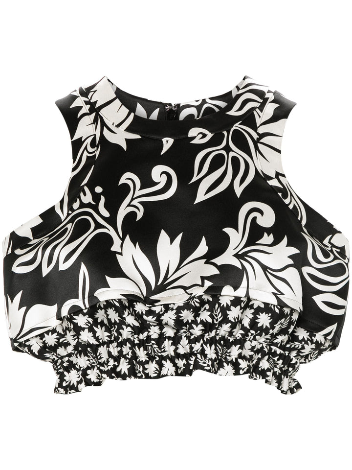 Floral Print Cropped Tank Top