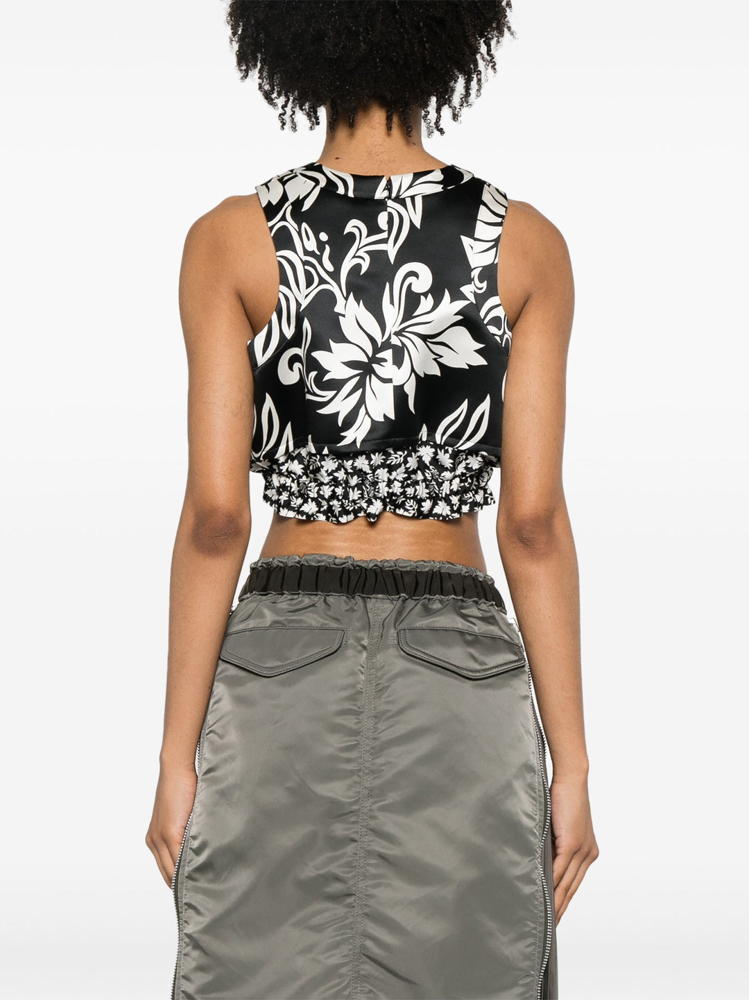 Floral Print Cropped Tank Top