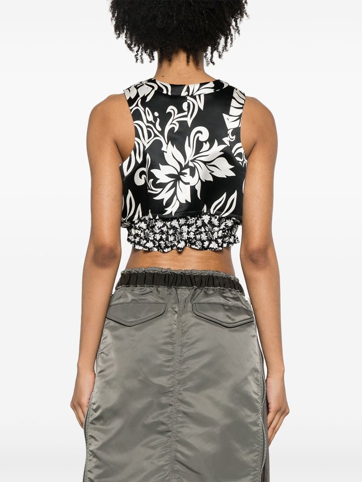 Floral Print Cropped Tank Top
