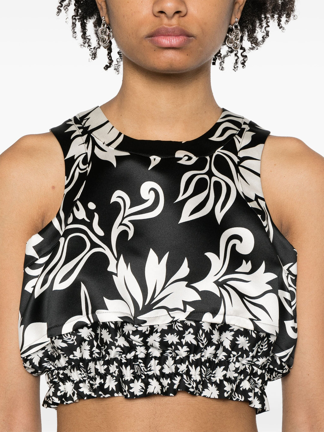Floral Print Cropped Tank Top