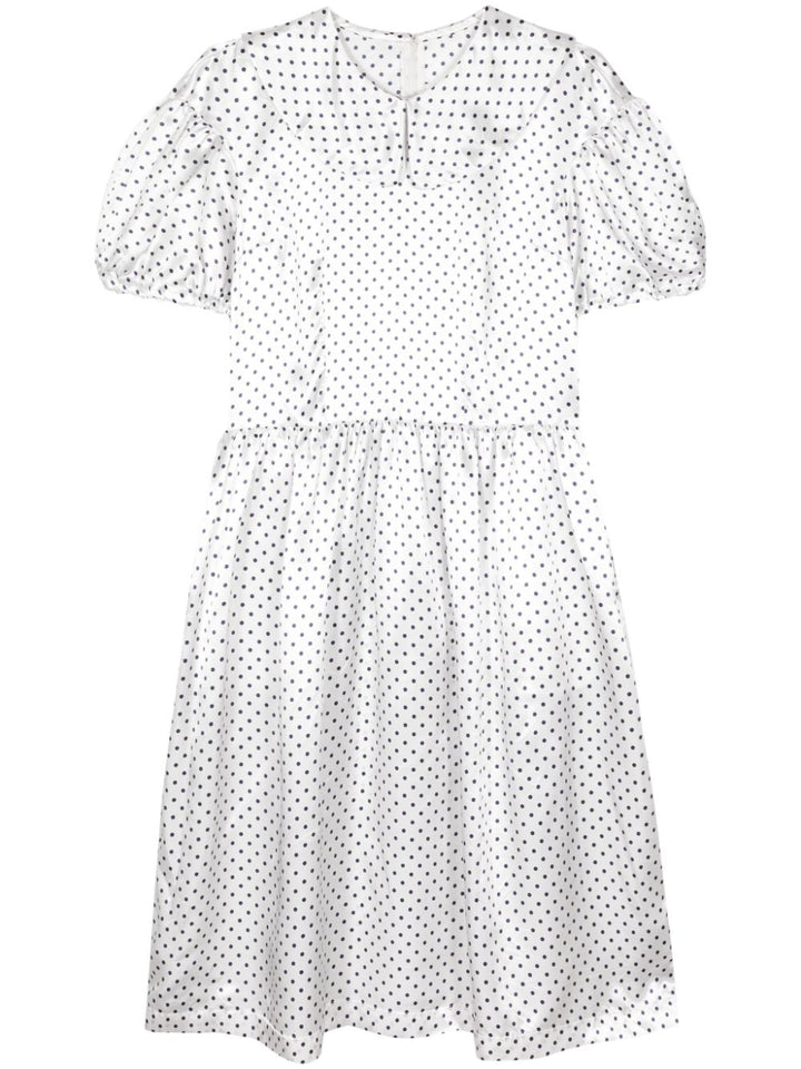 Collared Short Sleeve Puff Dress