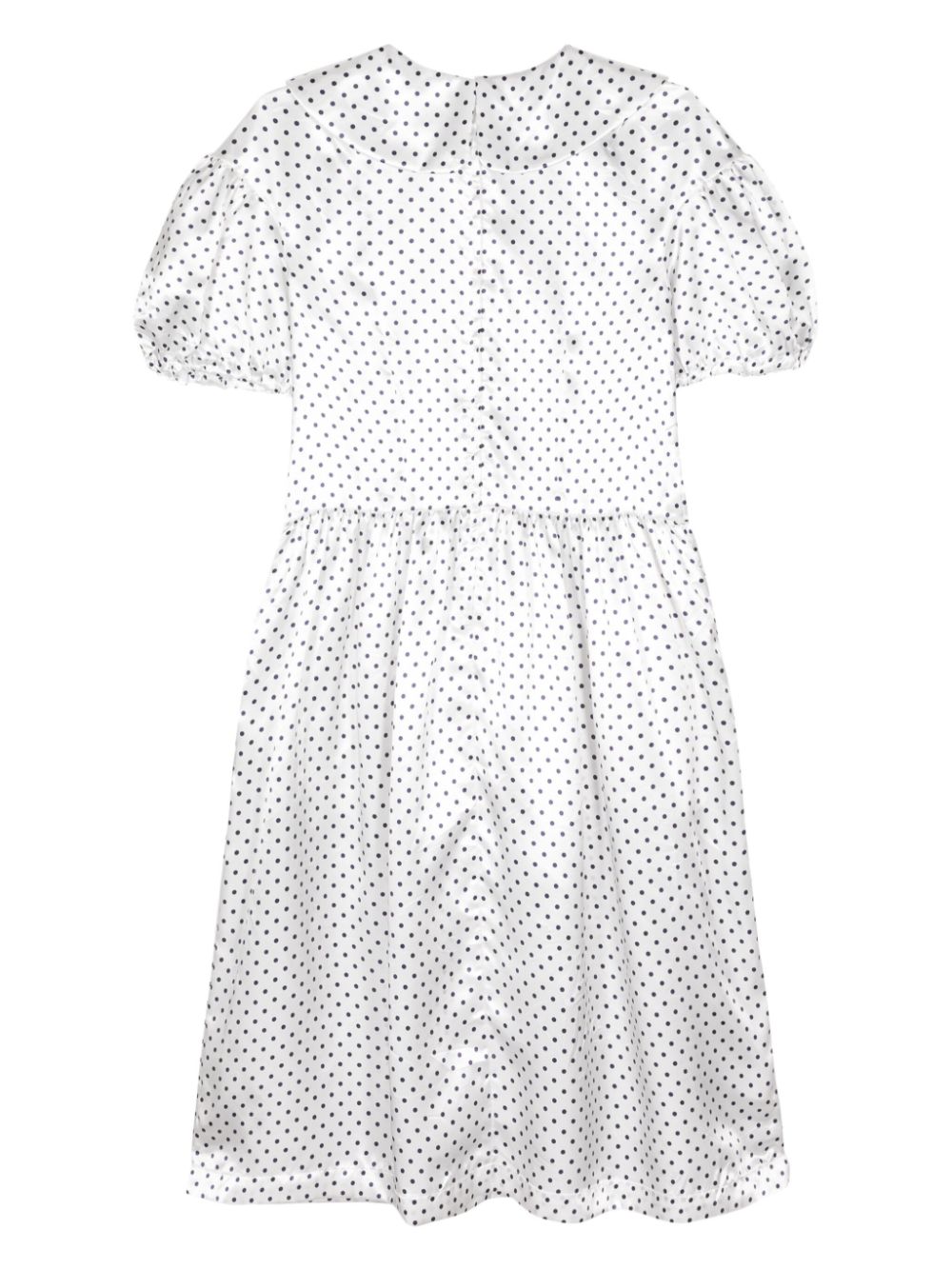 Collared Short Sleeve Puff Dress