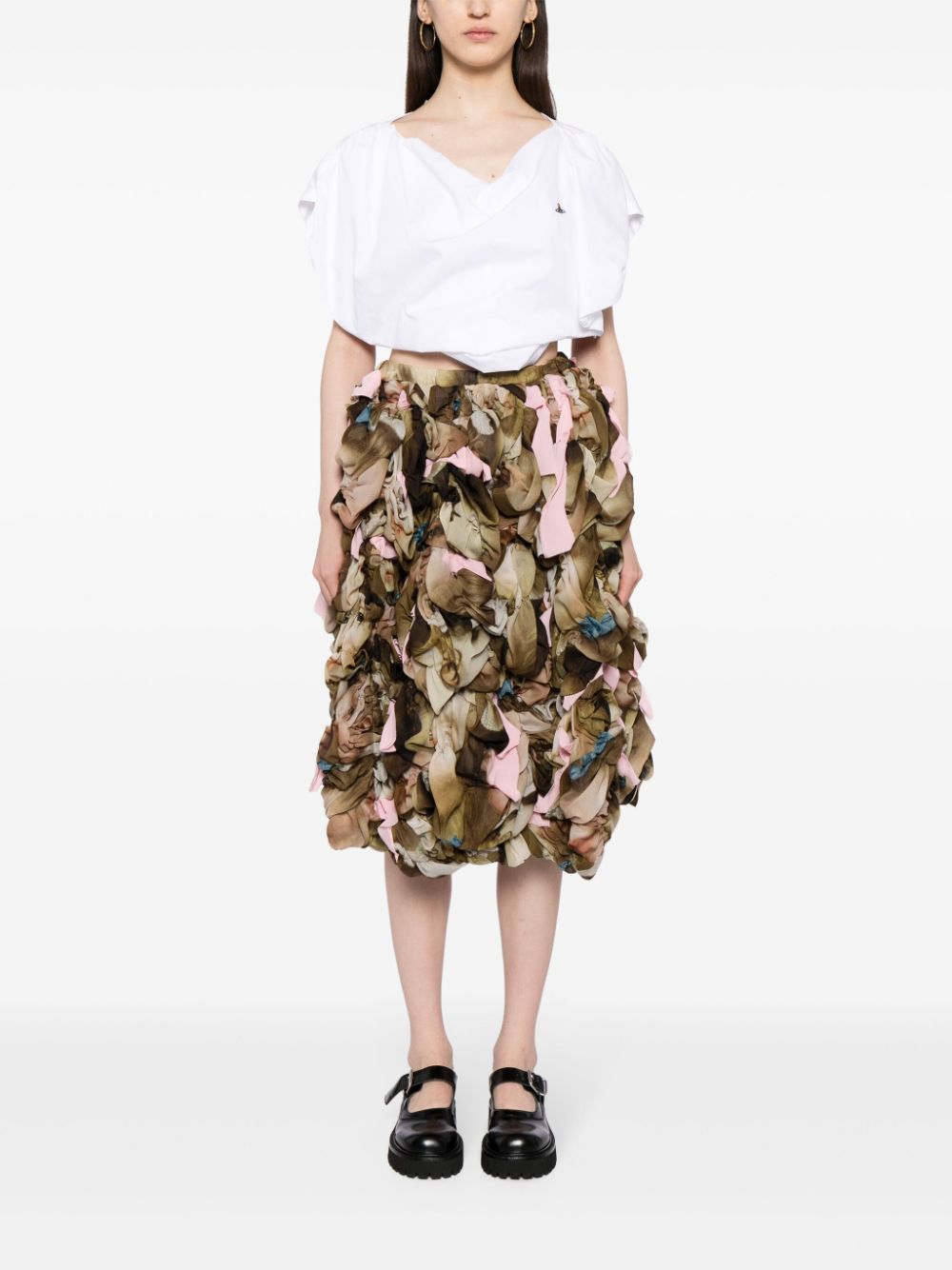 Printed Layer Ruffles Skirt