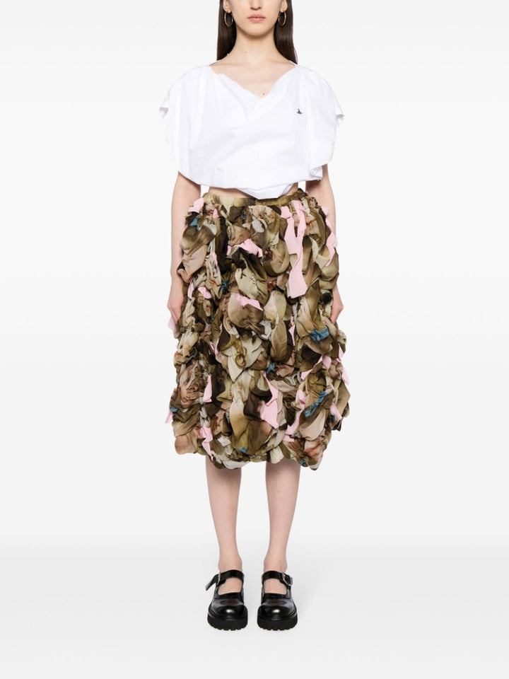 Printed Layer Ruffles Skirt