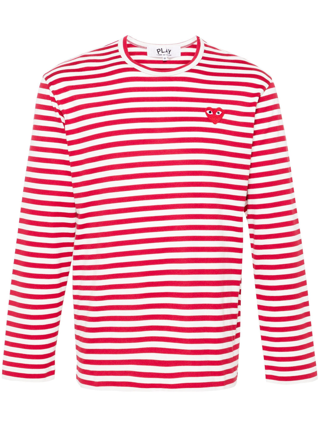 Long Sleeve Stripes With Red Emblem Tee Unisex