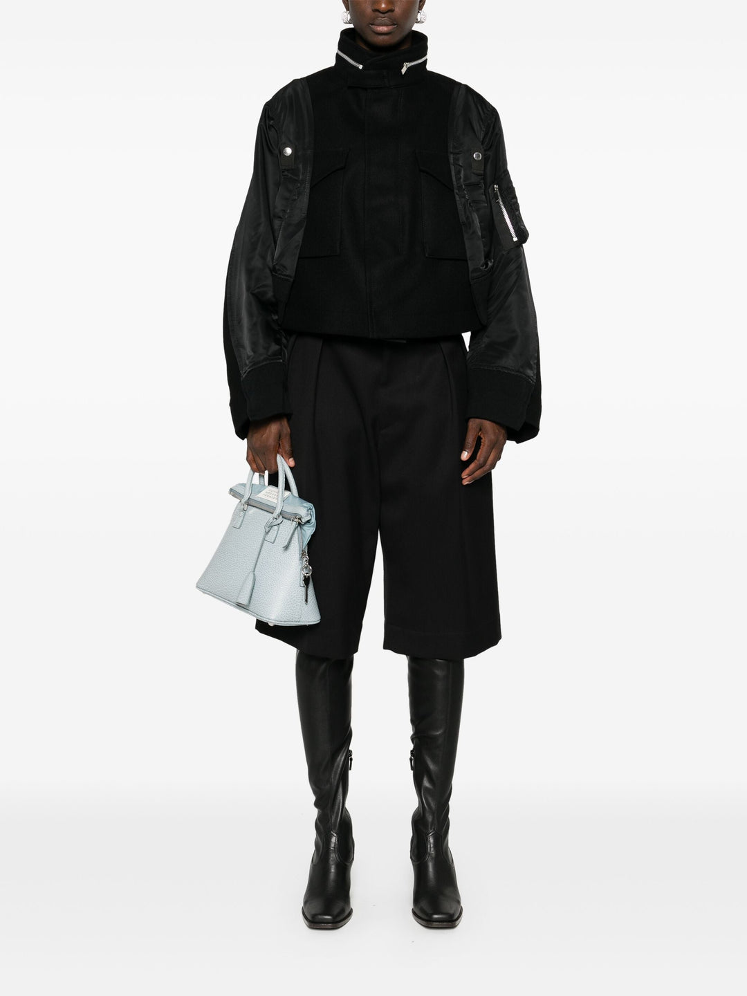 Wool Melton X Nylon Twill Jacket