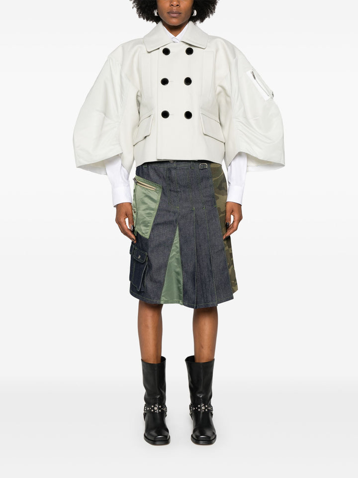 Wool Melton X Nylon Twill Jacket