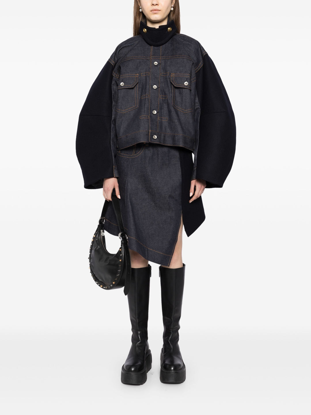 Denim X Wool Melton Skirt