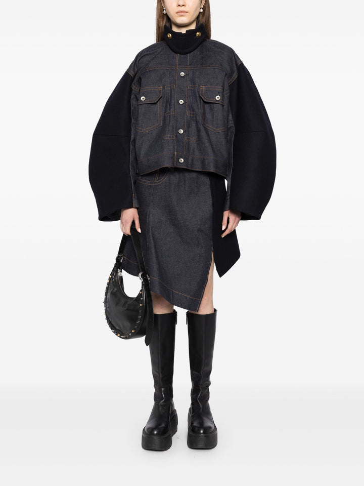 Denim X Wool Melton Skirt