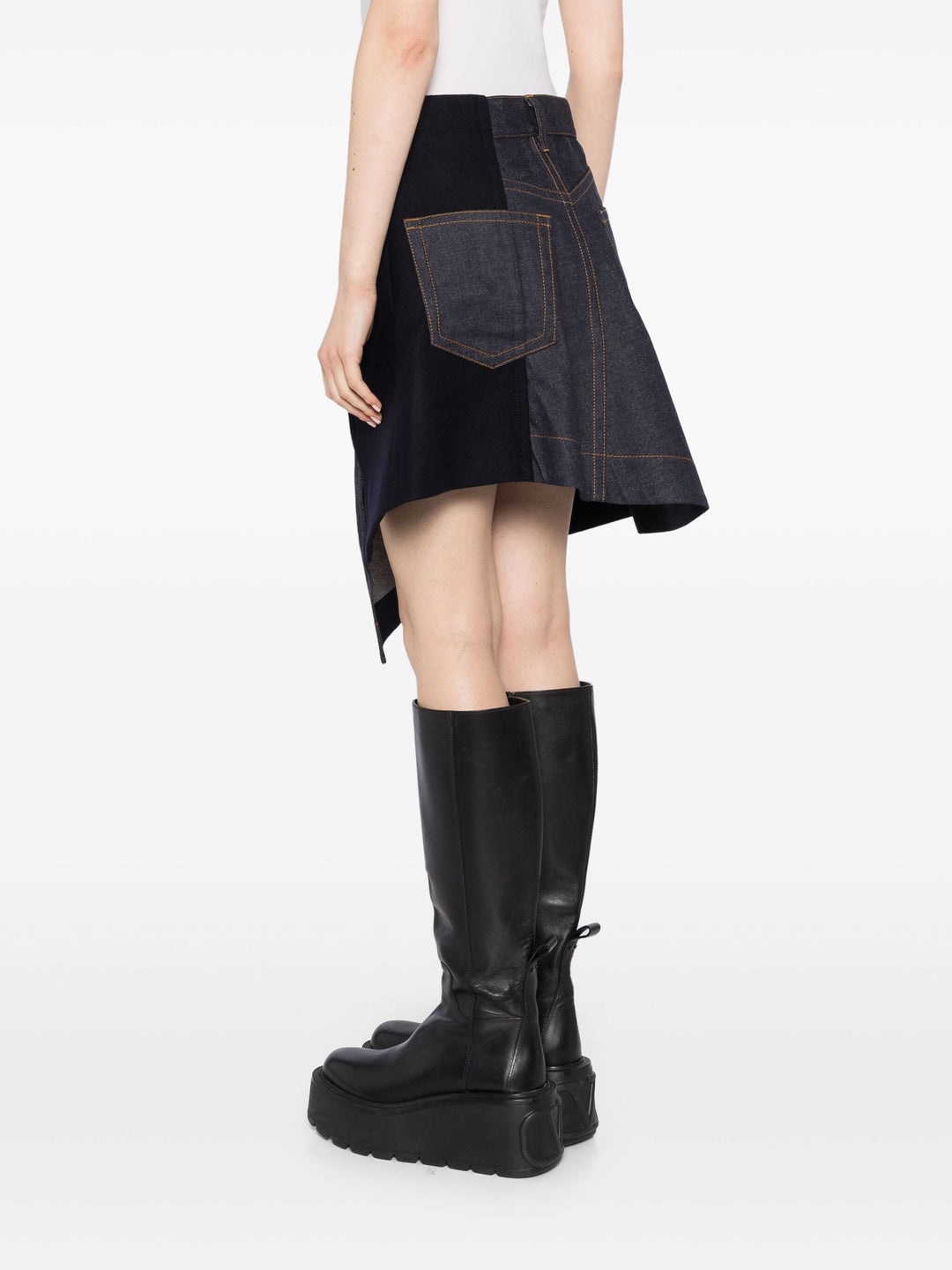 Denim X Wool Melton Skirt