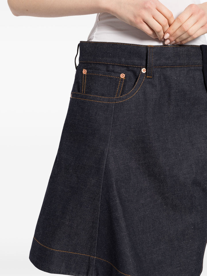 Denim X Wool Melton Skirt