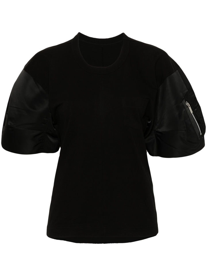 Nylon Twill X Cotton Jersey T-Shirt