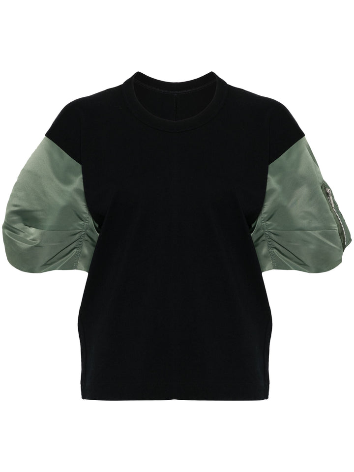 Nylon Twill X Cotton Jersey T-Shirt