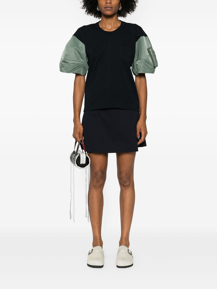 Nylon Twill X Cotton Jersey T-Shirt