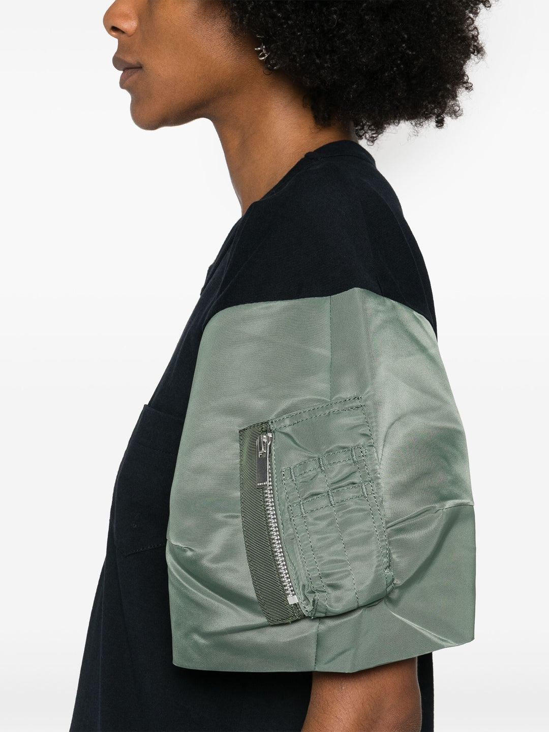 Nylon Twill X Cotton Jersey T-Shirt