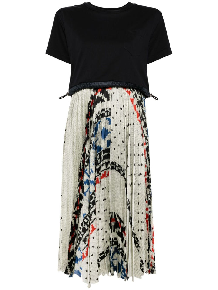 Pattern Knit Print Cotton Jersey Dress