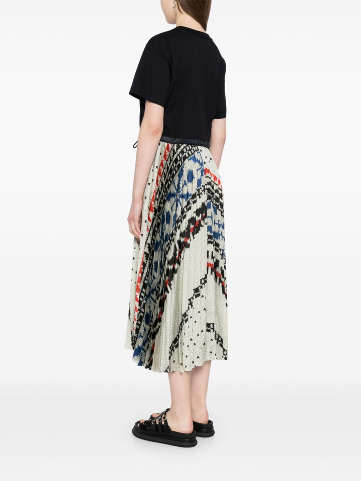 Pattern Knit Print Cotton Jersey Dress