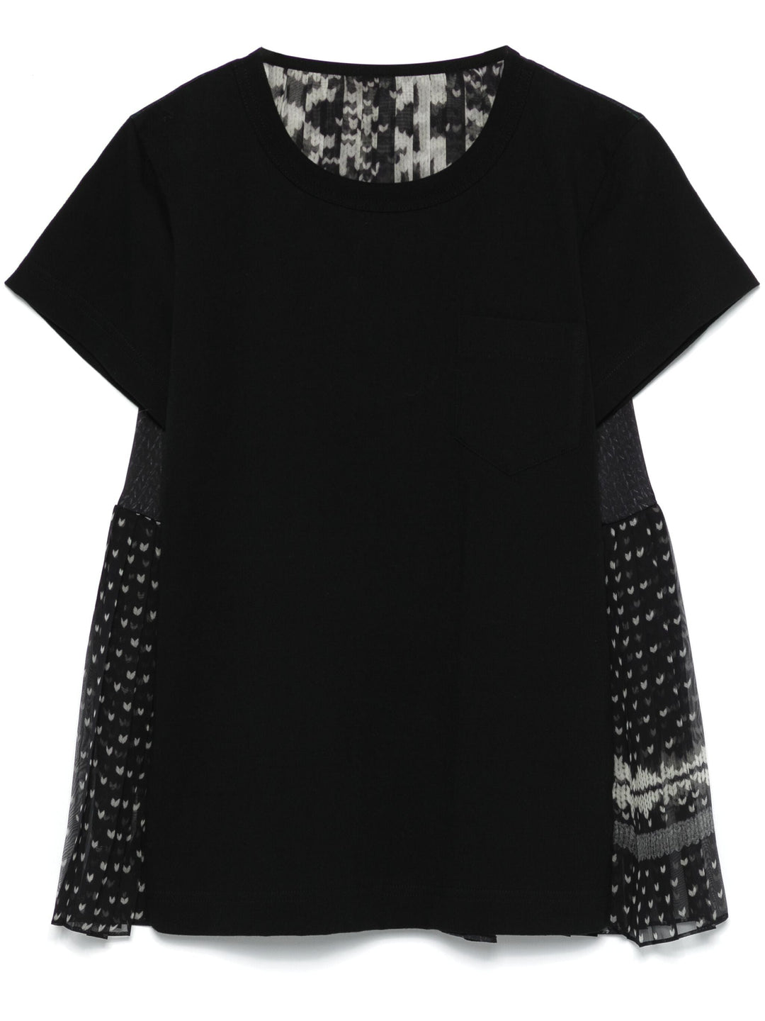 Pattern Knit Print Cotton Jersey T-Shirt