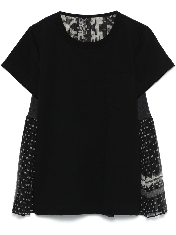 Pattern Knit Print Cotton Jersey T-Shirt