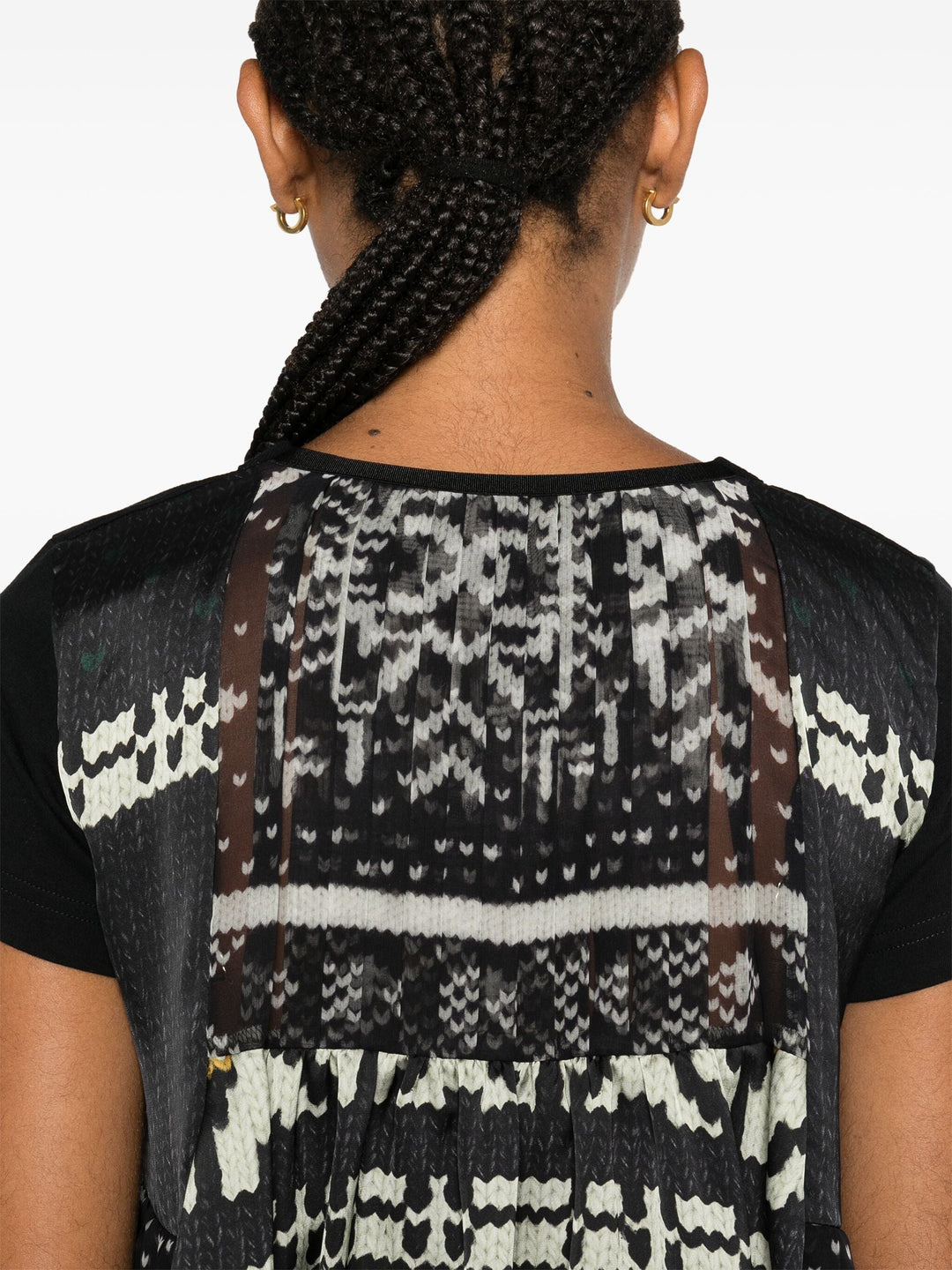 Pattern Knit Print Cotton Jersey T-Shirt