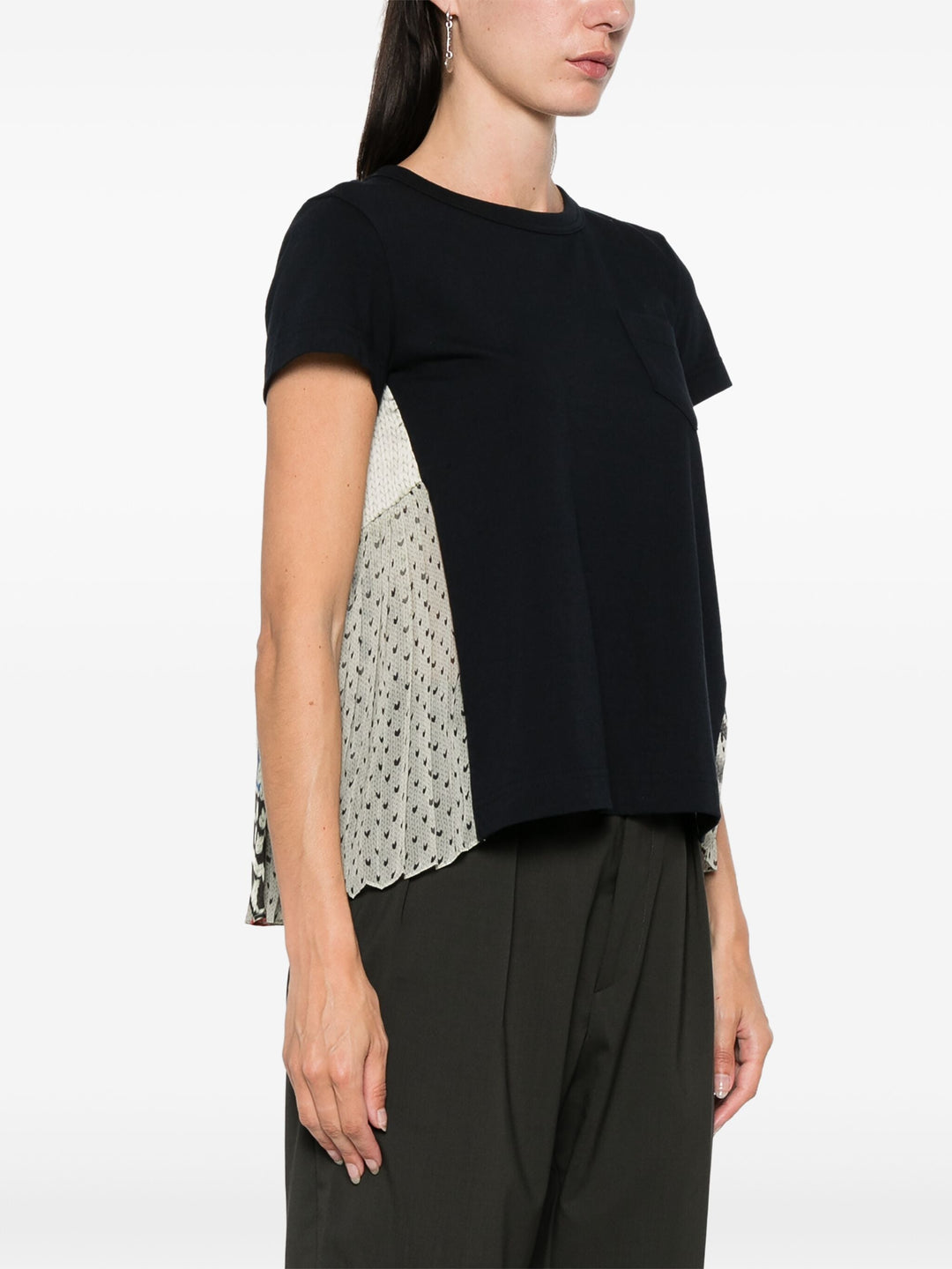 Pattern Knit Print Cotton Jersey T-Shirt