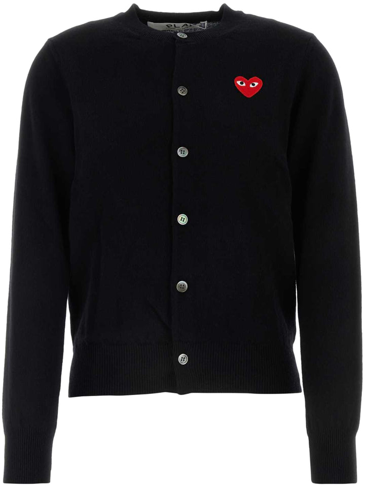 Round-Neck Red Emblem Cardigan Unisex