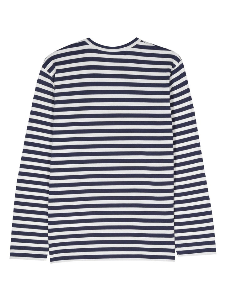 Stripes With Red And Blue Heart Tee Unisex