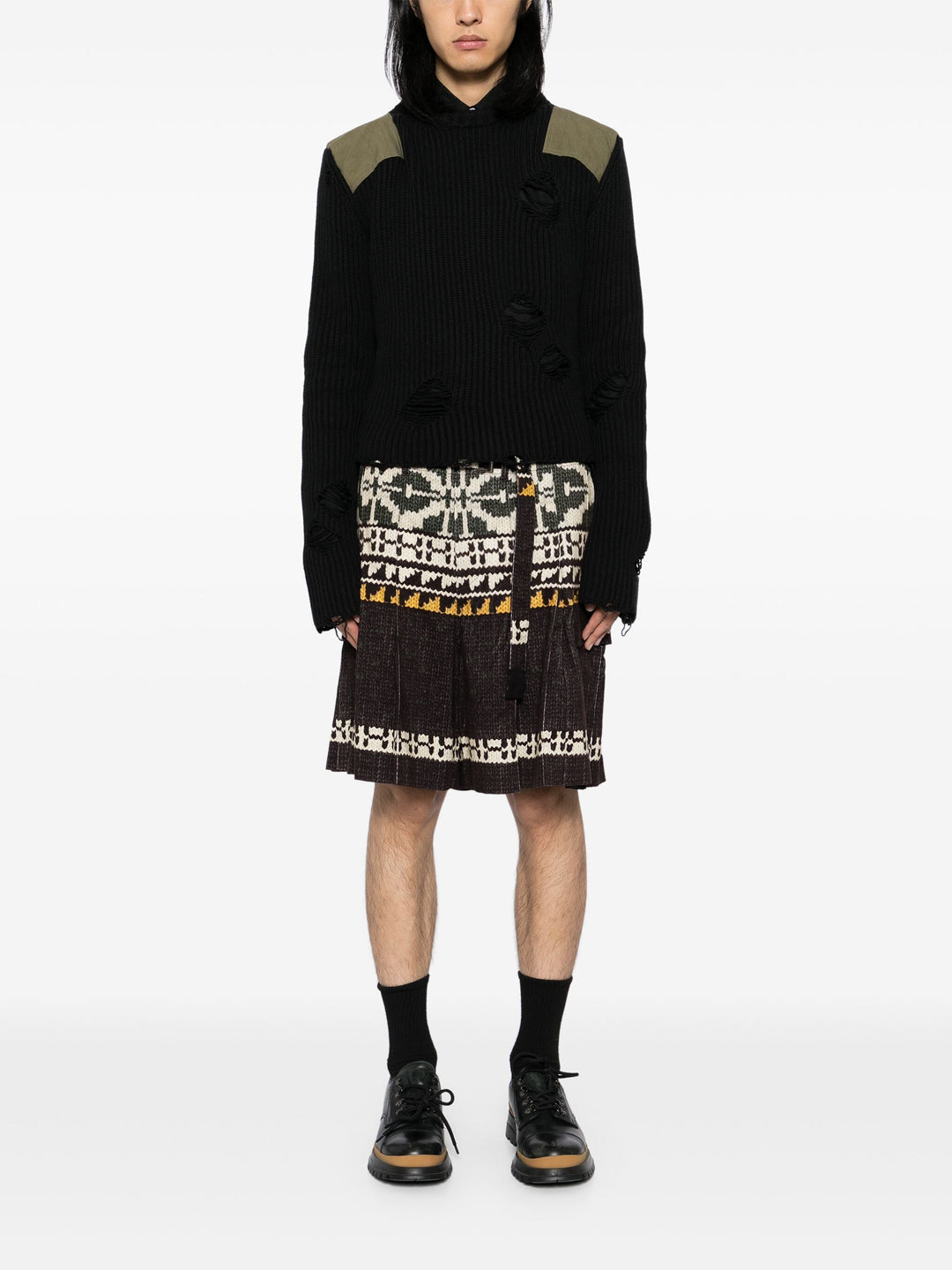 Pattern Knit Print Shorts