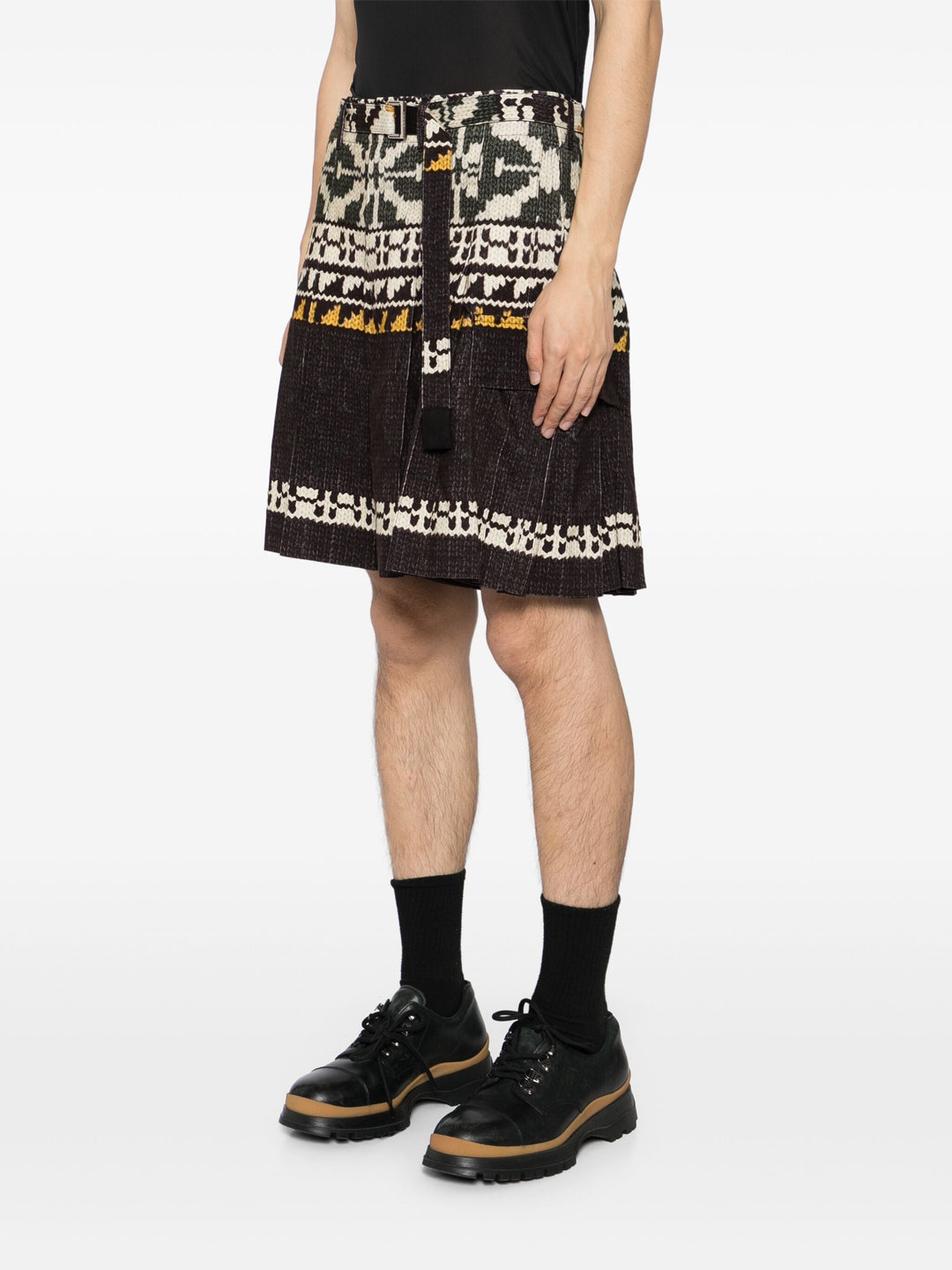 Pattern Knit Print Shorts