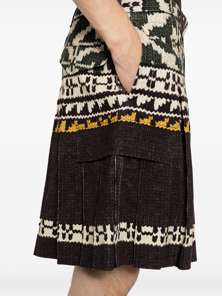 Pattern Knit Print Shorts