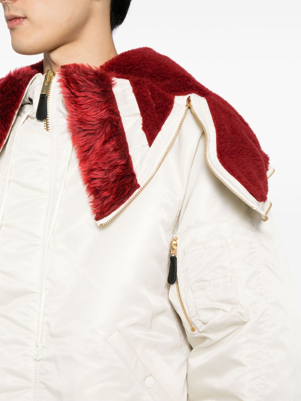Petal Mouth Hood Bomber Jacket