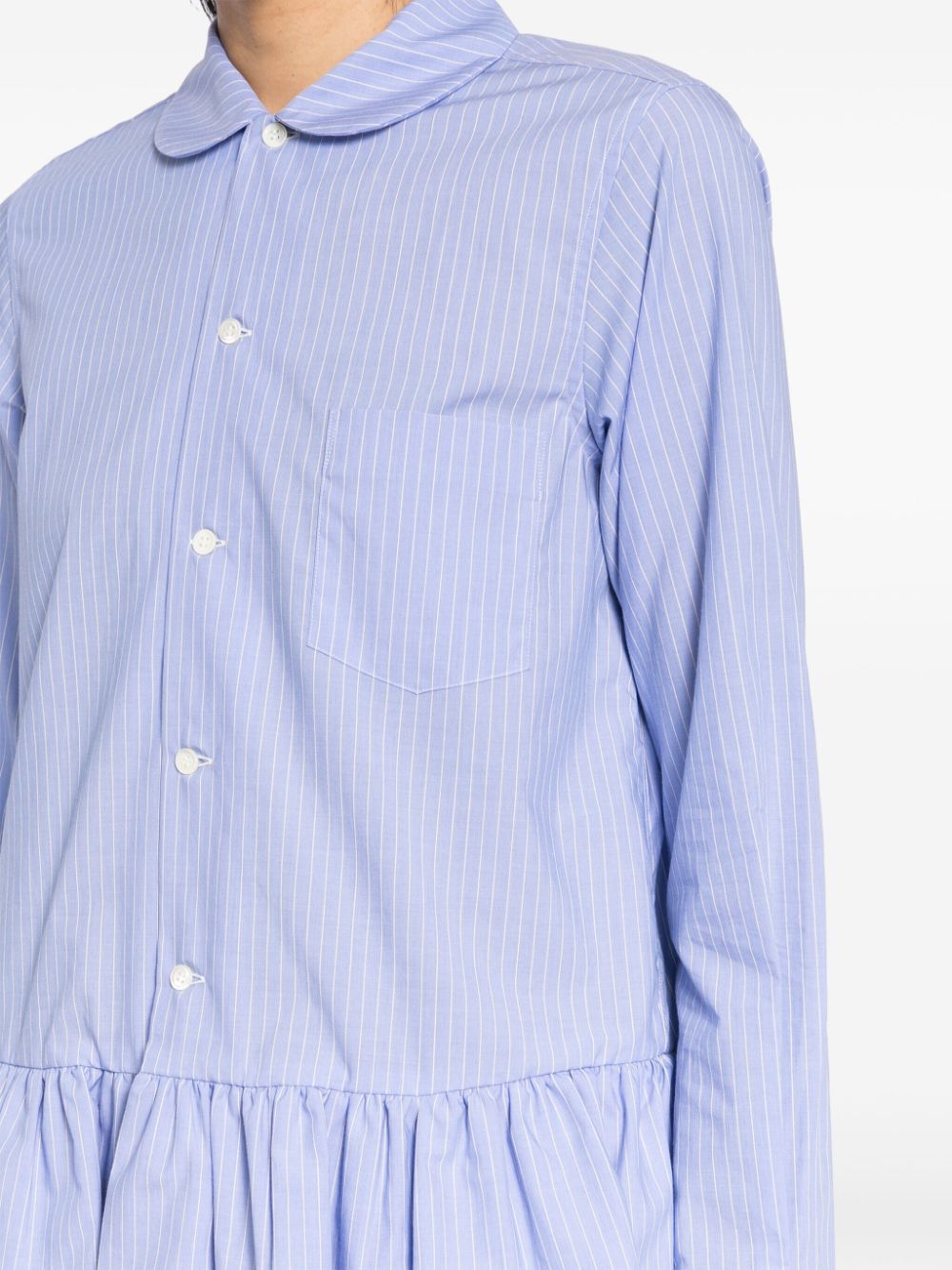 Ruffles Hem Stripe Shirt