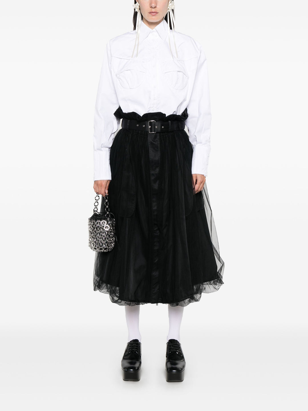 Buckle Tulle Skirt