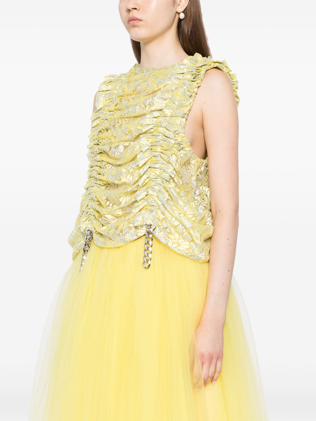 Printed Ruffles Vest