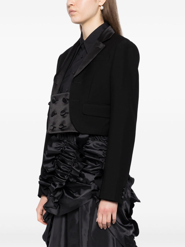 Crop Blazer With Button Details